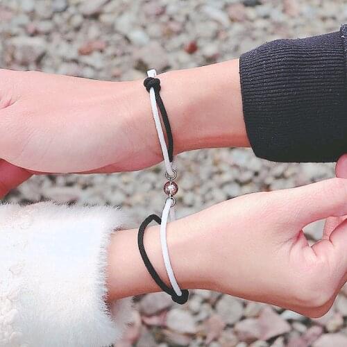 Trendy Magnet Bracelet Couple Creative Sun Moon Pair Braslet For Women Men Infinite Love Matching Braclet Red Thread Brazalete