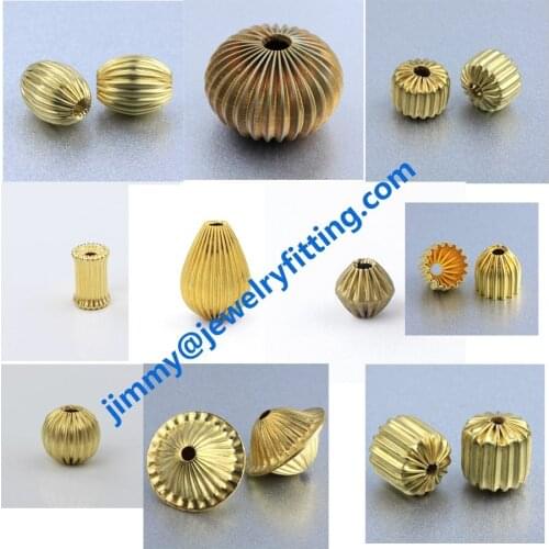 Fashion jewelry corrugated brass beads DIY beads jewelry findings spacer beads