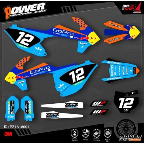 PowerZone Custom Team Graphics Backgrounds Decals 3M Stickers Kit For KTM SX85 85 2018 2019 2020 85cc 001