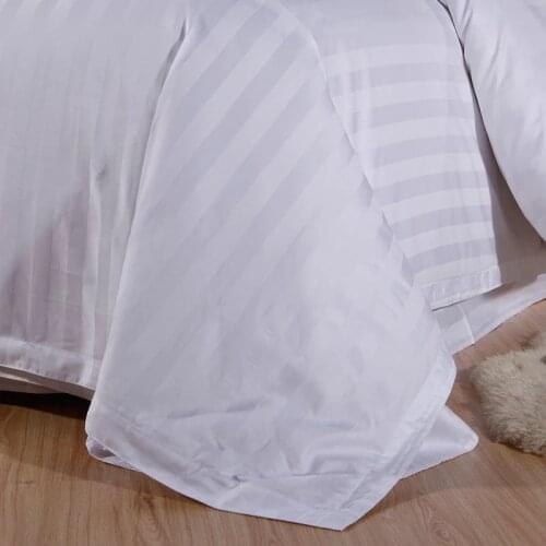 Hotel Bedding Set Satin 100% Cotton Strip Bed Line Bedding set For Twin Single Full Queen King Size Bed