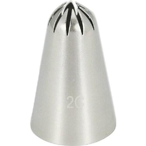 Free Shipping Stainless Steel 18/8 Closed Star Piping Nozzle Cakes Cupcakes Decorating Icing Tips #2C