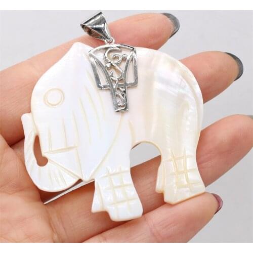 Natural Shell Pendant Elephant shape White Mother of Pearl Exquisite charms For jewelry making DIY Necklace accessories
