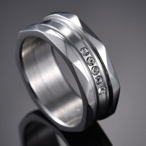 New Fashion Metal Irregular Round Width Crystal Engagement Wedding Rings For Women Party Jewelry Gift