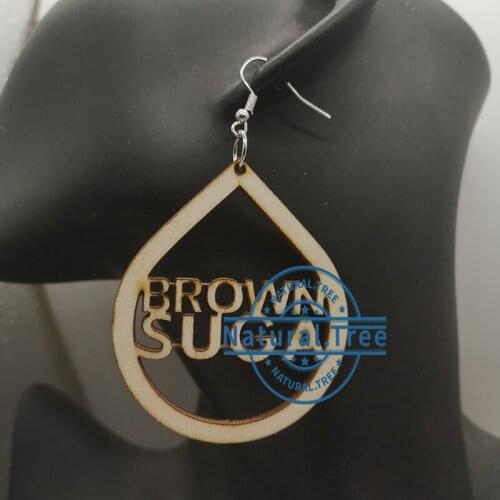 Newest Brown SUGA Wooden Earrings