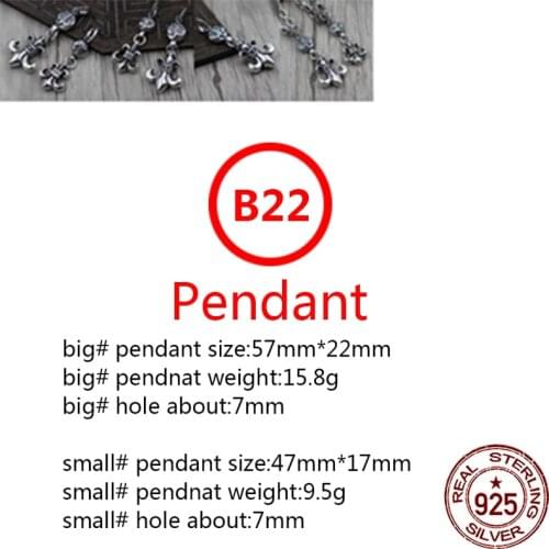 B22 925 sterling silver pendant retro personality punk hip-hop style letter anchor shape jewelry for friends gifts 2020 new hot