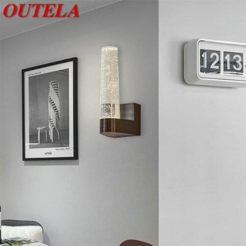 OUTELA Modern Wall Lights Crystal Sconce LED 220V 110V Indoor Aluminum Bubble Fixture For Home Bedroom Living Room Office