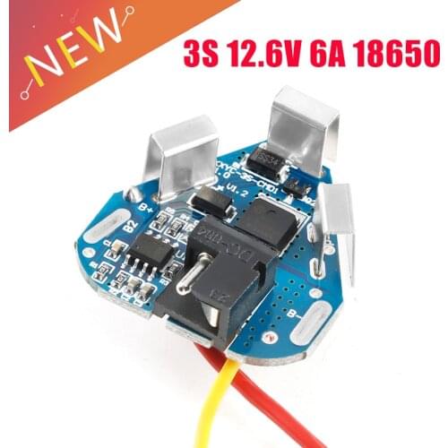 BMS 3S 12.6V 6A 18650 Li-ion Lithium Battery Charger Protection Board with Balance Equalizer For Electric Motor Drill