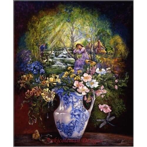 Needlework for embroidery DIY DMC High Quality - Counted Cross Stitch Kits 14 ct Oil painting - Blue and white porcelain