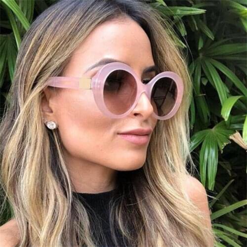 Fashion Oval Round Sunglasses Women Popular Big Men Luxury Designer Shades UV400 Vintage Glasses