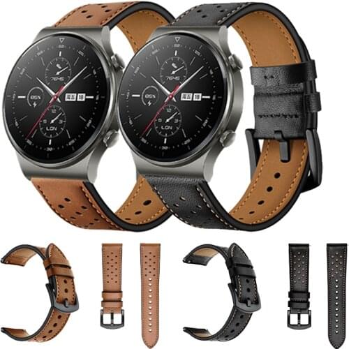 Sports Genuine Leather Strap for HUAWEI WATCH GT 2 46mm 42mm Band Belt Bracelet Watchbands for HONOR Magic 20mm 22mm Wristband