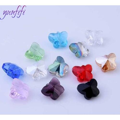 Glass Crystal Butterfly Beads Loose Beads For Fashion jewelry Making Charmly For Jewelry Making DIY Accessories