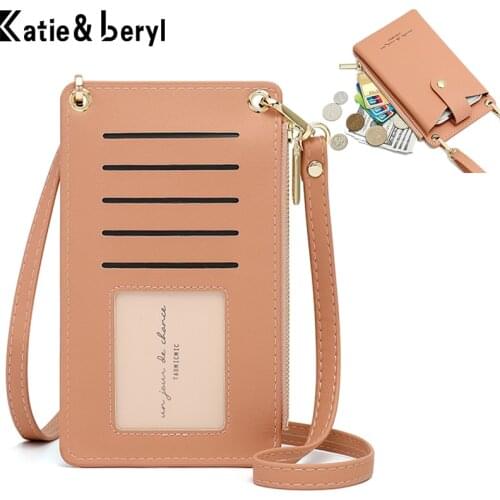 Super Thin Phone Bag Shoulder Bags for Women Designer Womens Card Wallet PU Leather Female Small Crossbody Bags Ladies Purse