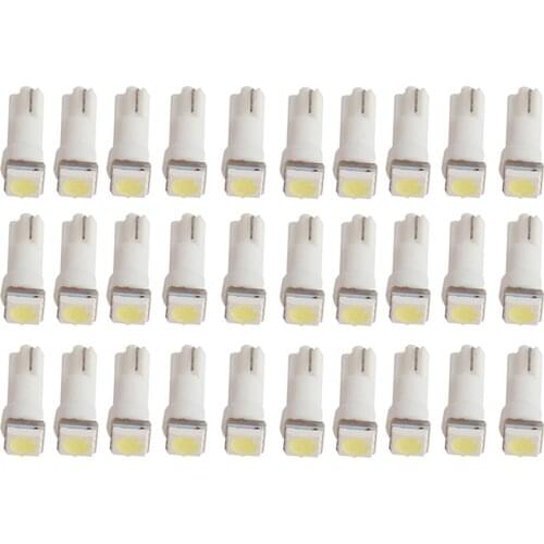 30 Pack T5 1-5050-SMD Automobile / Motorcycle Refit Led Instrument Lamp, Indicator Light, Instrument Panel Lamp