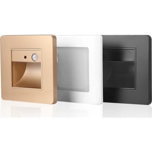 4PCS LED Stair Wall Light 220~240V PIR Motion Sensor Ressessed In Step Lamp stairs living room bedroom kitchen aisle Night light