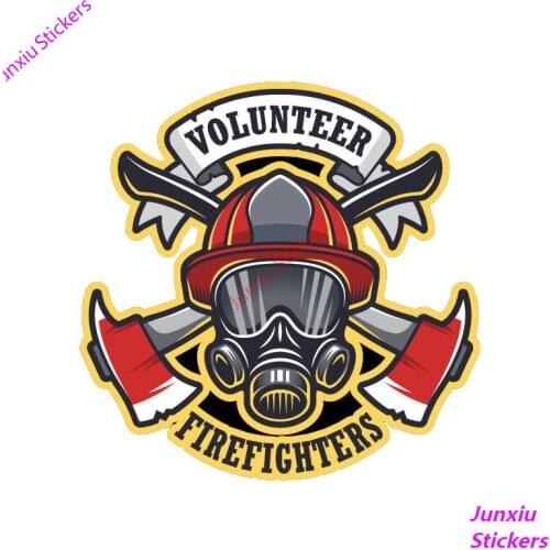 Reflective Volunteer Firefighter Vinyl Cover Scratches Color Car-Sticker Decals Bumper Window Bodywork Car Interior KK14*14cm