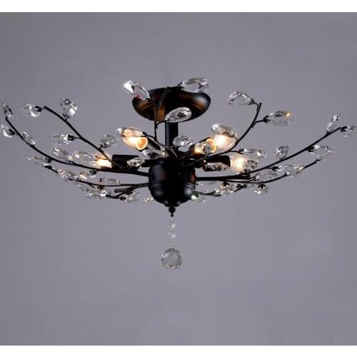 Vintage Clear Crystal Hanging Light 5 Lights E14 Metal Ceiling Lamp Lighting Fixtures For Living Room Bedroom Study Lamps CL199