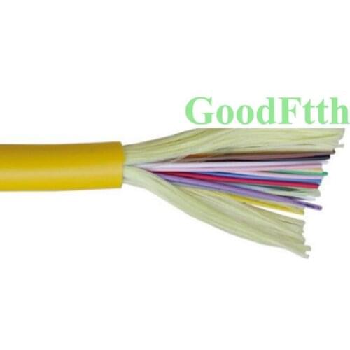 Indoor Optical Cable SM G652D 12 Cores Distribution Yellow PVC with 0.9mm tight buffer inside GoodFtth 1-3km