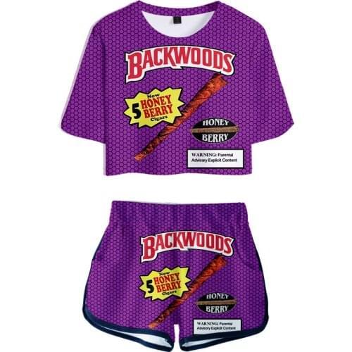 Summer 3D Anime Naruto Red Cloud Sexy Two Piece Sets Women Sexy Exposed Navel Crop Top and Elastic Shorts Women Outfits