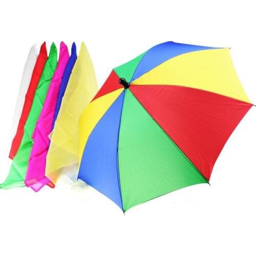 1 Set 40cm Magic Scarves Change The Umbrella (1 Pcs Umbrella +6 Pcs Silks ) Magic Tricks Street Stage Party Magic Accessories