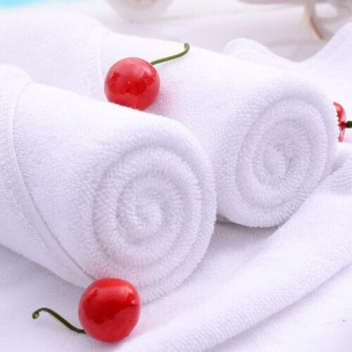 100% Cotton 34cm*75cm Soft Cotton Hotel Face White Towel Quick Dry Hair Hand Towels Quality First