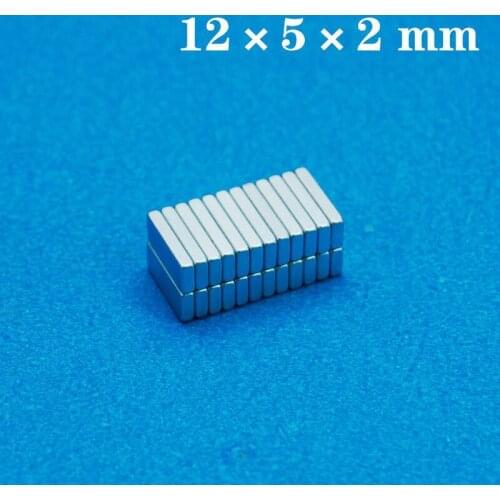 50pcs/lot N35 Square magnet 12x5x2 Super Strong Neodymium magnet 12*5*2 magnets 12 x 5 x 2