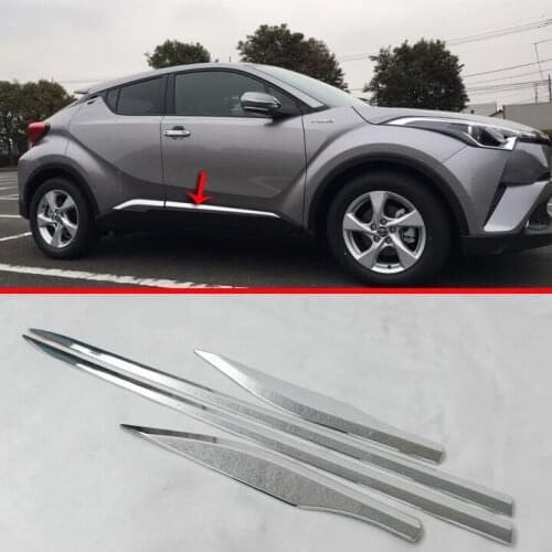 ABS Chrome Car Decoration Side Door Line Garnish Body Molding Moulding Trim For Toyota C-HR CHR 2017 2018 2019