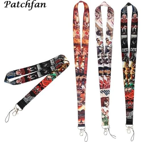 AD613 Patchfan Anime Lanyard Keychain keys Badge ID Card Mobile Phone Rope Kids Gifts Lanyards ID Badge Holder For Fans
