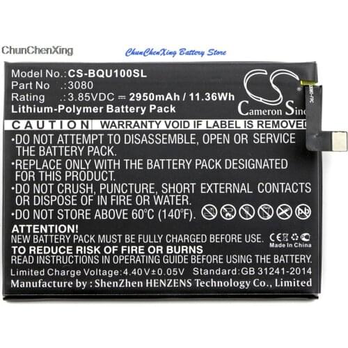 Cameron Sino 2950mAh Battery 3080 for BQ Aquaris U, U Lite, U Plus
