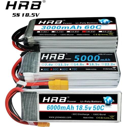 HRB 5S 18.5V Lipo Battery 5000mah 6000mah 1800 2200mah 2600mah 3000mah 3300mah 4000mah 10000mah 12000mah For helicopter 10S