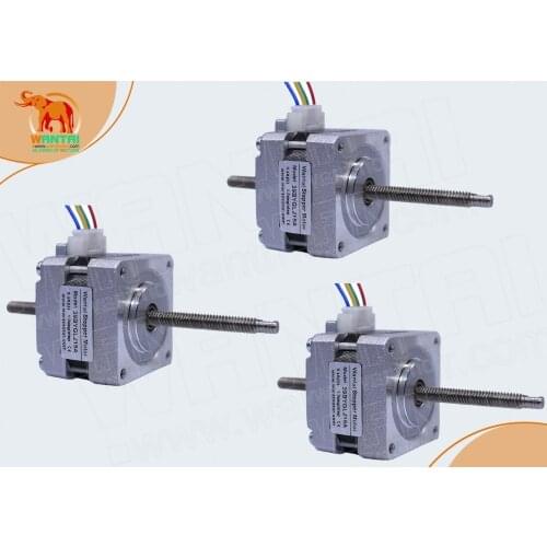 Free Ship) 3PCS 3D Printer Nema 16 Wantai Stepper Linear Motor of 100mm Stoke Length 39BYGL215A, 12VDC, 0.4A