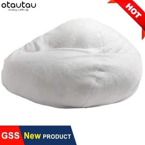 Big Fluffy Velvet Sofa Cover No Stuffed Bean Bag Pouf Futon Puff Ottoman Beanbag Chair Couch for Adults Kids Relax Lounge Seat