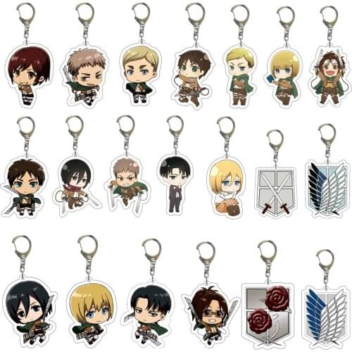 Attack on Titan Keychain Wings Of Freedom Eren Scout Legion Acrylic Pendant Keyring for Fan Cospaly Collection Gift