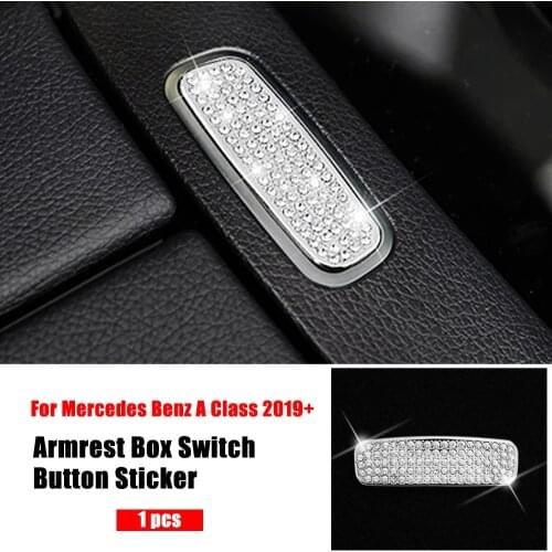 For Mercedes Benz A Class W177 2018 2019 2020 A180 A200 A220 A250 A35 AMG Center Armrest Storage Box Switch Button Crystal Trim