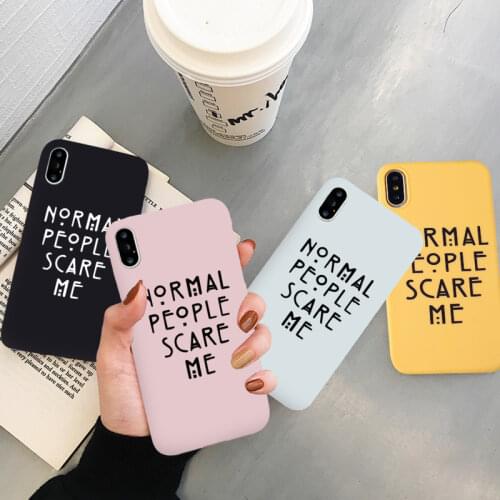 Jamular Normal People Scare Me for Iphone X XS MAX XR 8 7 6 6S 11 Pro Max Plus 12 Pro Max Soft Silicone Back Cover