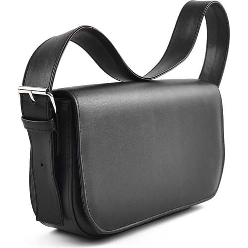 Allure Black Clamshell Baguette Bag