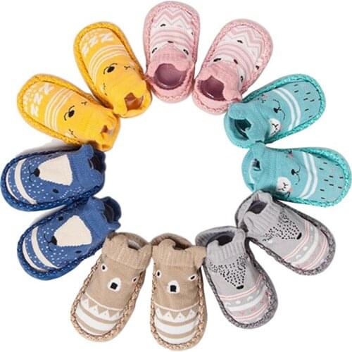Spring Autumn Winter Cartoon baby socks Baby Steps non-slip Leather Sole cotton children floor socks baby socks newborn
