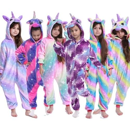 Kids Winter Animal Pajamas Children Panda Tiger Sleepwear Totoro Kigurumi Onesies For Boys Girls Baby Cosplay Costume Jumpsuits