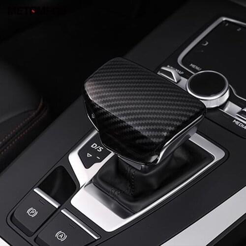 For Audi Q5 2018 2019 2020 Carbon Fiber Gear Shift Head Cover Molding Trim Decoration Sticker Interior Accessories Car Styling