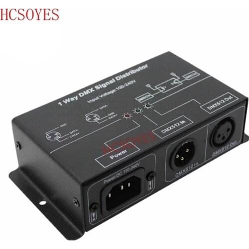 DMX121 AC 100V-240V DMX LED amplifier Splitter DMX signal repeater 1CH 1 output port DMX signal distributor 1Channel DMX output