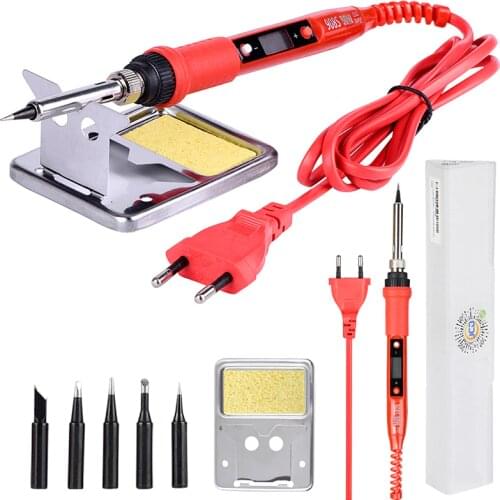 JCD Electric LCD Soldering Iron 220V 110V 80W Adjustable Temperature solder welding rework Repair tools soldering iron kit&tips