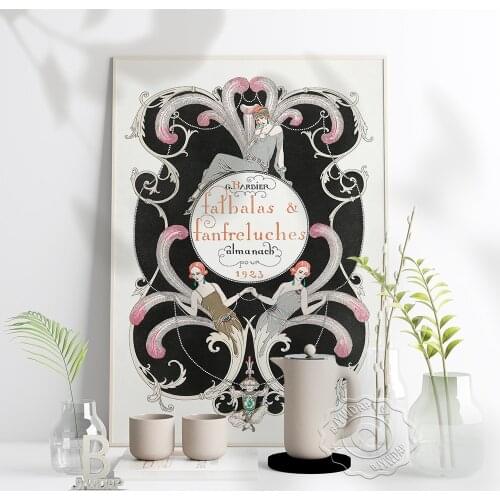 George Barbier Falbalas & Fanfreluches 1923 Exhibition Poster, Vintage Style Canvas Painting, French Illustrator Wall Home Decor