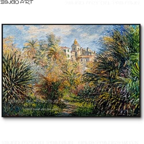 Skilled Artist Hand-painted High Quality The Moreno Garden at Bordighera Oil Painting Reproduce Cloud Monet Artwork Oil Painting