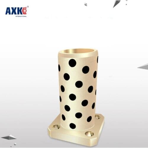 JDB 10*19*55mm LMK10LUU Oil-free Bearing 10x19x55mm Square Flange Copper Bush Solid Lubricant Embedded Bushes Graphite Sleeve