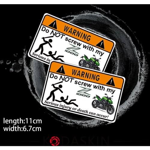 KODASKIN Freeshipping Emblem 2D Decals Motorcycle Vinyl Sticker Graphic Funny Joke Warning Sign for Kawasaki Z1000