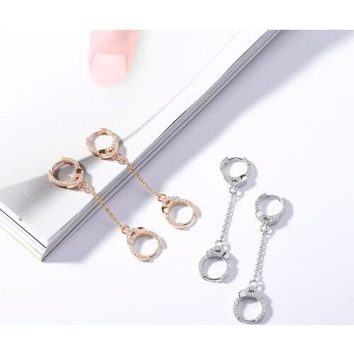 2020 new handcuff earring Punk long drop earring for woman CZ Zirconia Earring silver gold color Christmas gift Party Jewelry