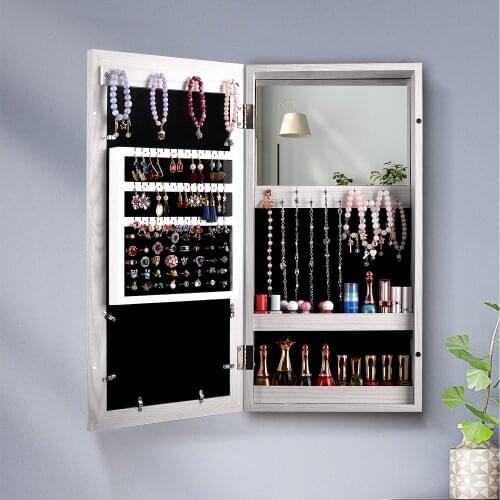 KingYee cosmetics, jewelry storage cabinet with small mirror furniture decoration wall-mounted mirror cabinet can put photos