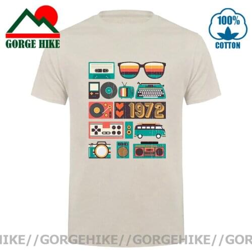 Awesome Vintage T shirts Legends are Born in 1972 Tee shirt Beige Made in 1972 Cassette Vinyl Boombox Video Gamer Camper T-shirt