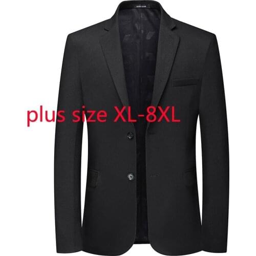 New Arrival Fashion Super Large Spring And Autumn Men Fashion Casual Black Single Suit Coat Plus Size 2XL 3XL 4XL 5XL 6XL 7XL8XL