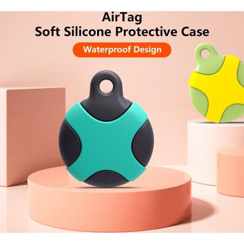 Soft Silicone Detachable Protective Case For AirTag Tracker Lightweight Cover Finder with KeyChain Anti-Loss For Apple AirTags