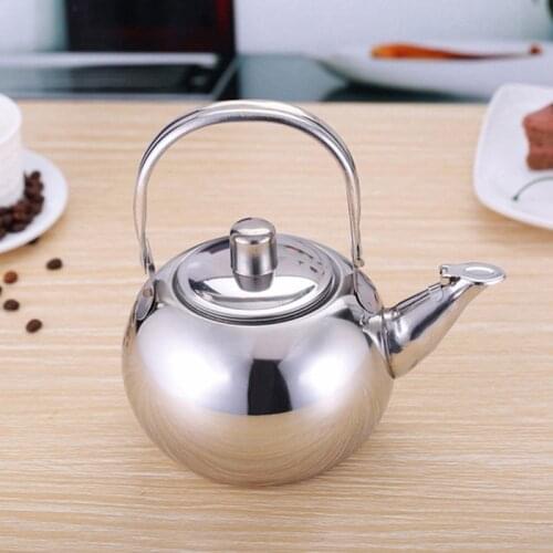 NHBR 1PC Picnic Travel Outdoor Teapot Outdoor Indoor Stainless Steel Teapot Fast Boil Water Stovetop Tea Kettle with Filter